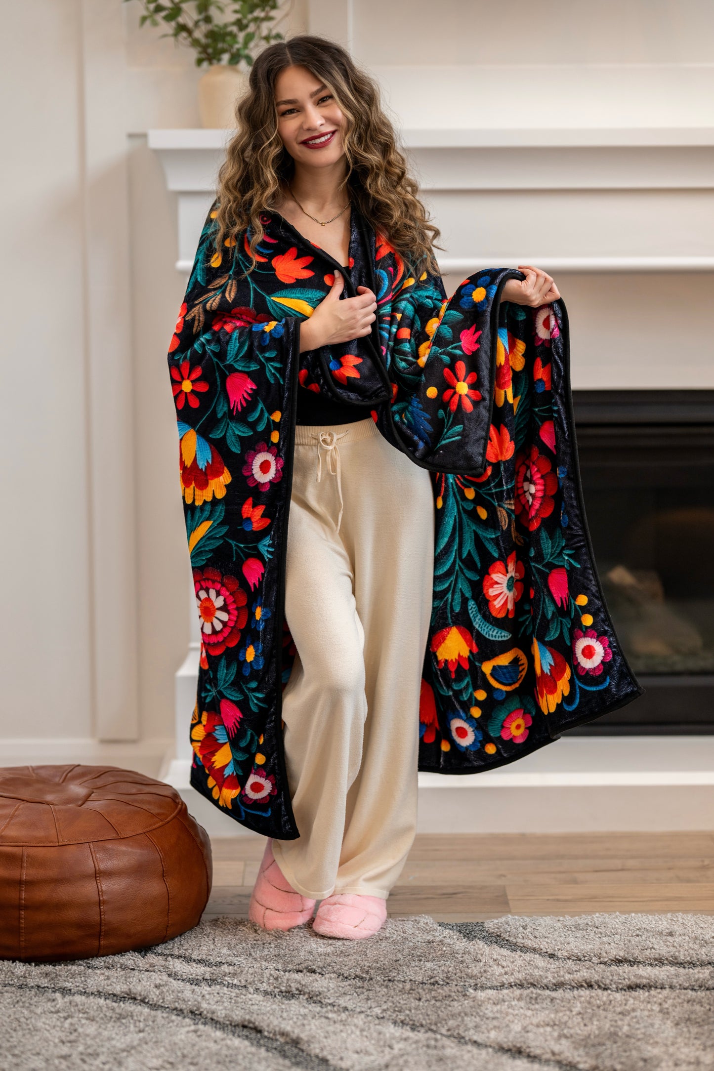 Bordado Pattern Lux Throw Blanket