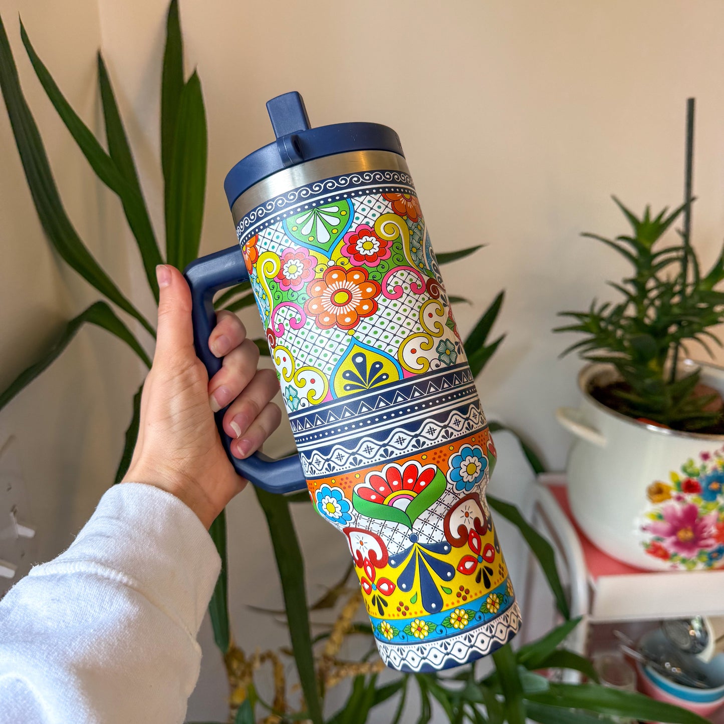 Talavera 40 OZ Stainless DuoLid Tumbler - PREORDER