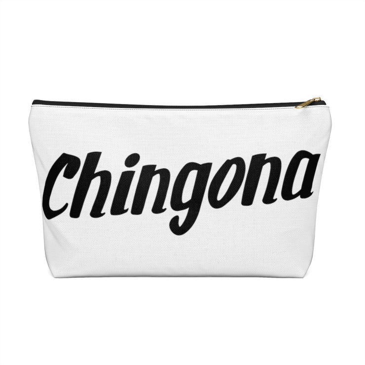 Chingona Accessory Pouch w T-bottom (White)