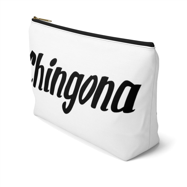 Chingona Accessory Pouch w T-bottom (White)