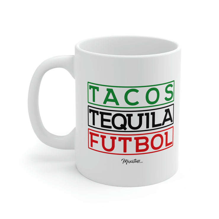 Tacos, Tequila y Futbol Mug