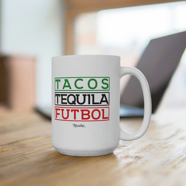 Tacos, Tequila y Futbol Mug