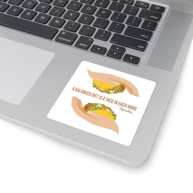Balanced Taco Diet Square Sticker