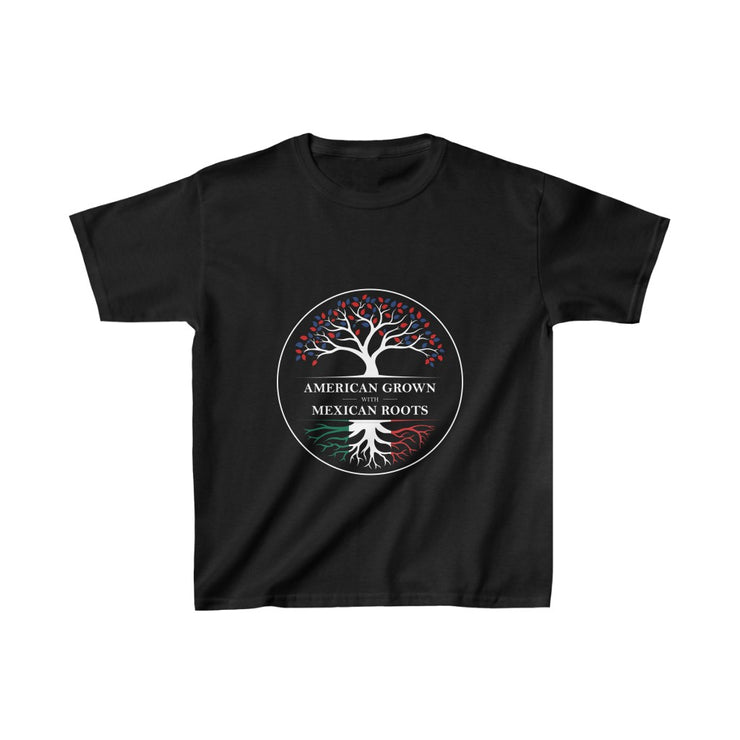 American Grown Mexican Roots Young Kids Tee