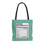 Latina Nutrition Facts Tote Bag