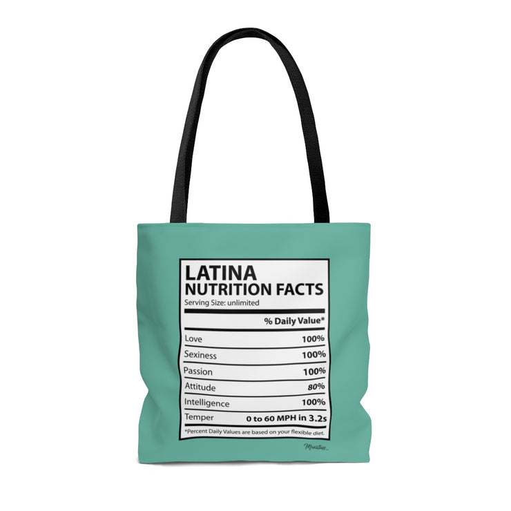 Latina Nutrition Facts Tote Bag