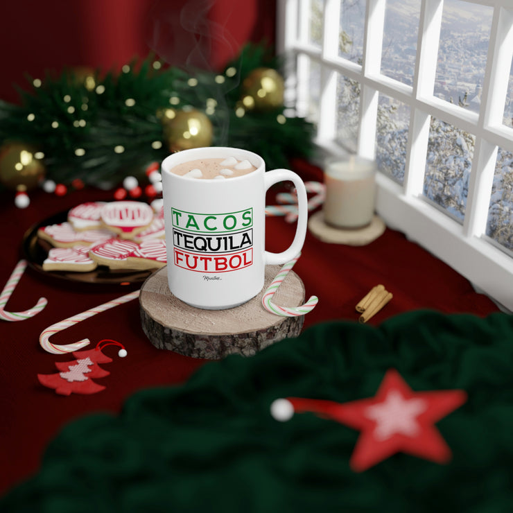 Tacos, Tequila y Futbol Mug