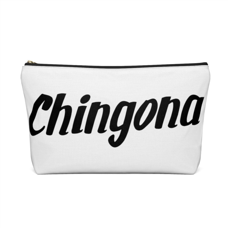 Chingona Accessory Pouch w T-bottom (White)