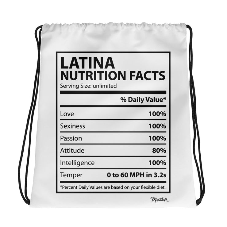 Latina Nutritional Facts Drawstring bag