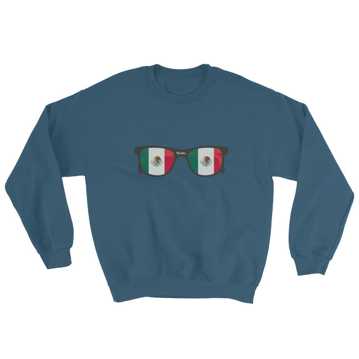 Mexican Flag Sunglasses Unisex Sweatshirt