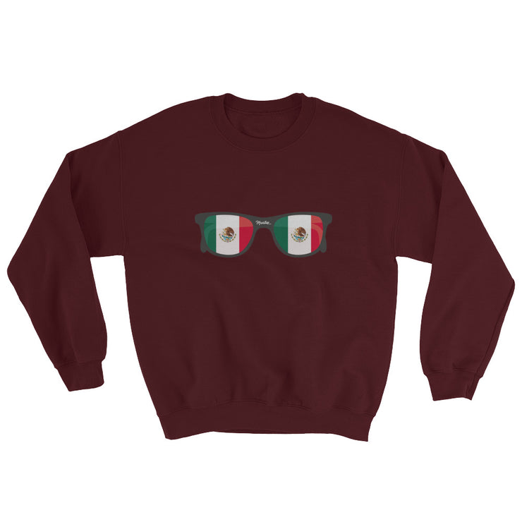 Mexican Flag Sunglasses Unisex Sweatshirt