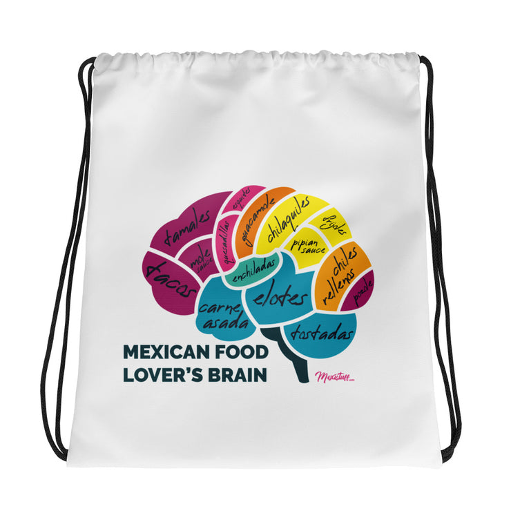 Mexican Food Lover's Brain Drawstring bag