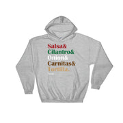 Salsa & Cilantro & Onion & Carnitas & Tortillas Hooodie