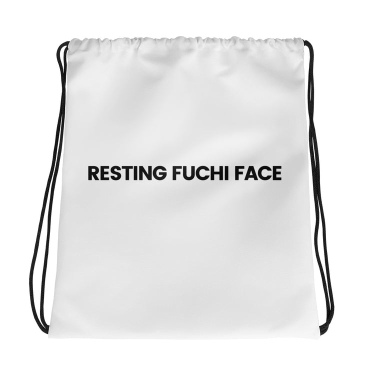 Resting Fuchi Face Drawstring bag