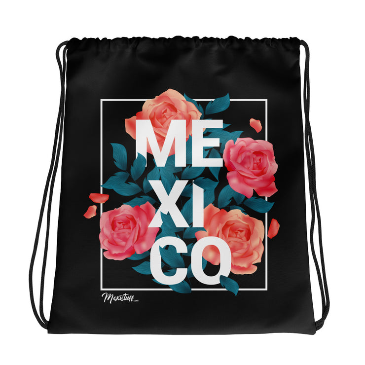 Mex And Roses Drawstring bag