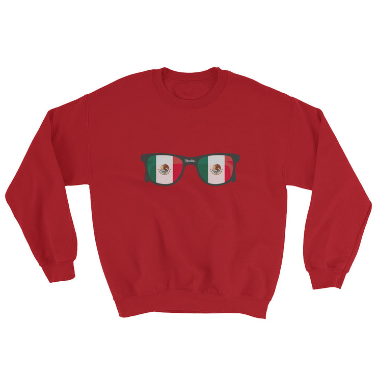 Mexican Flag Sunglasses Unisex Sweatshirt