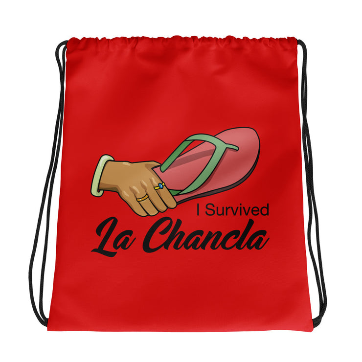 I Survived To La Chancla Drawstring bag