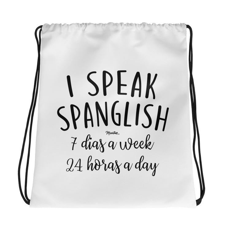 I Speak Spanglish Drawstring bag